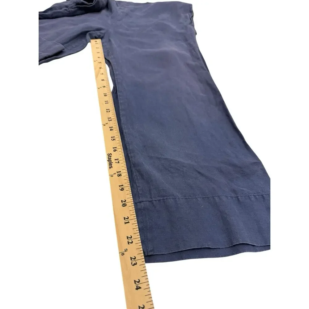 Everlane Jumpsuit Womens 6 Blue Linen Wide Leg Sleeveless Pockets Lagenlook